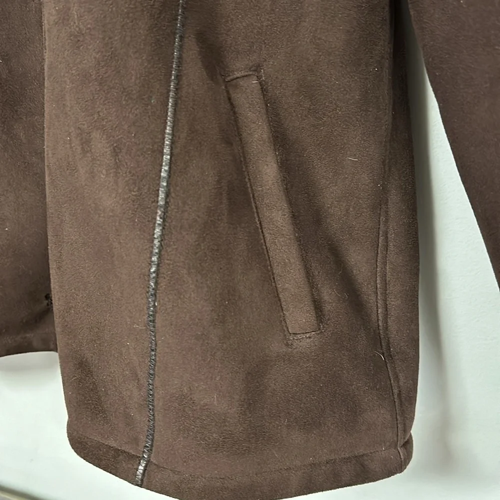 Vintage  Marvin Richards Brown Hooded Faux Suede Jacket and Faux Fur Lining, S